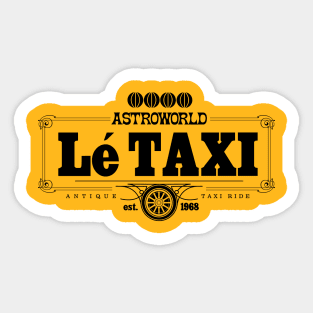 Houston Astro Theme Park Taxi Ride Logo - Black Sticker